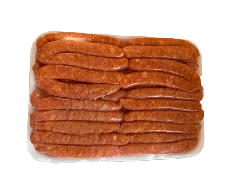 Salsitxes de pollastre en safata