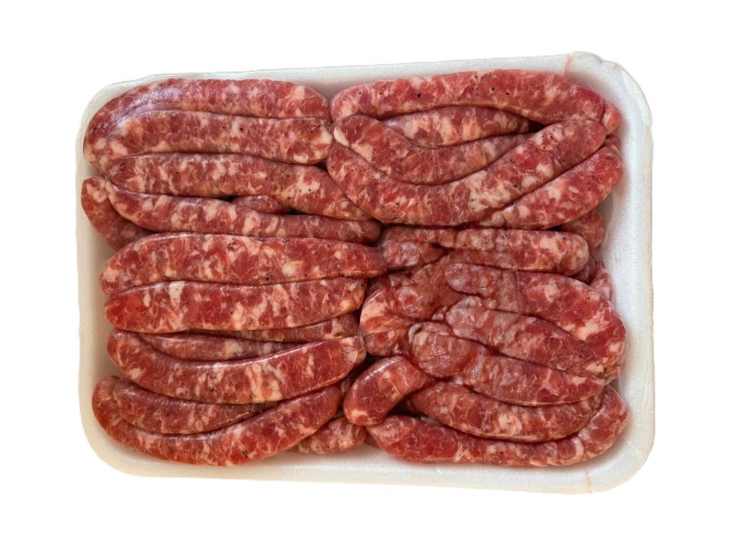 Salsitxes fresca de porc en safata
